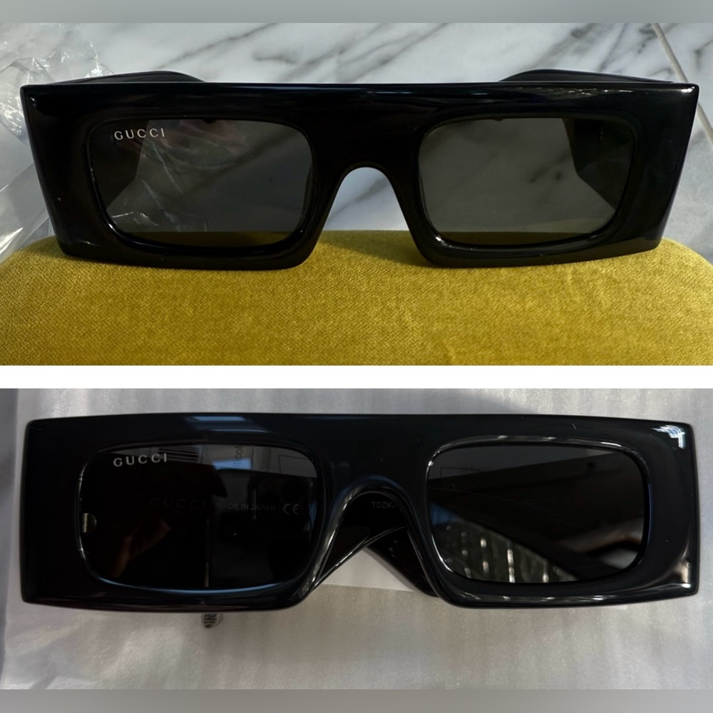 Gucci Unisex Sleek Black Rectangular Frames With … - image 7